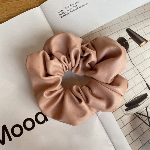 Faux Leather Scrunchies