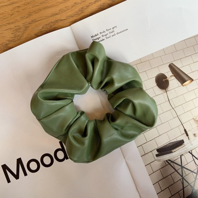 Faux Leather Scrunchies