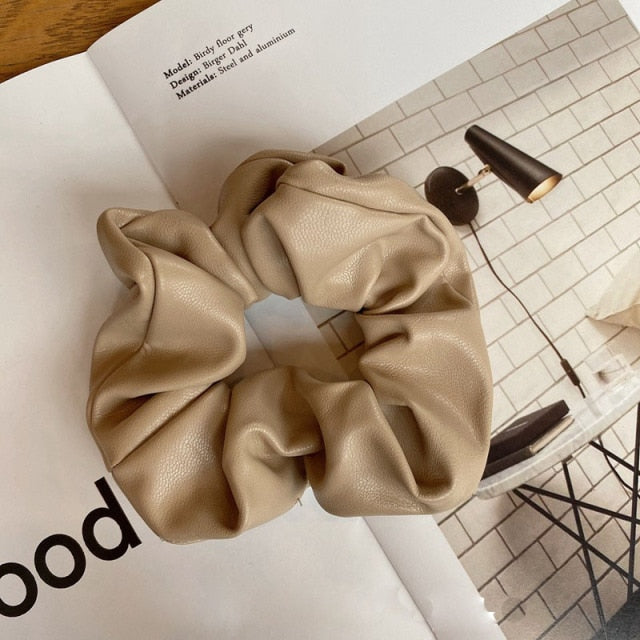 Faux Leather Scrunchies