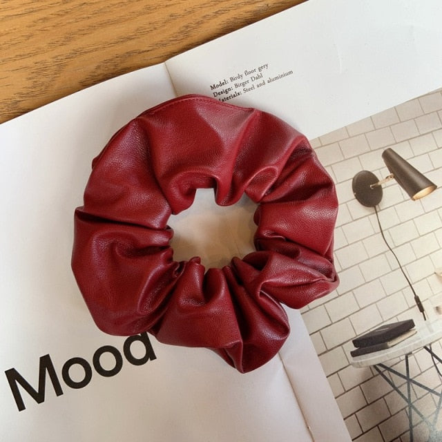Faux Leather Scrunchies