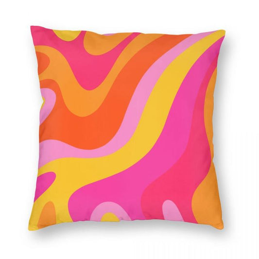 70's Pink & Orange Swirls Pillowcase