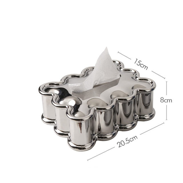 Silver-Plated Ceramic Tissue Box