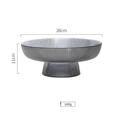 Large Glass Fruit Bowl in Grey