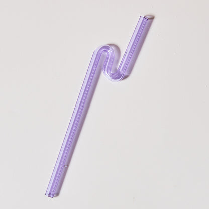Coloured Glass Straw in Lilac