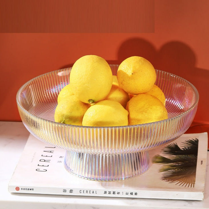 Large Glass Fruit Bowl in Clear