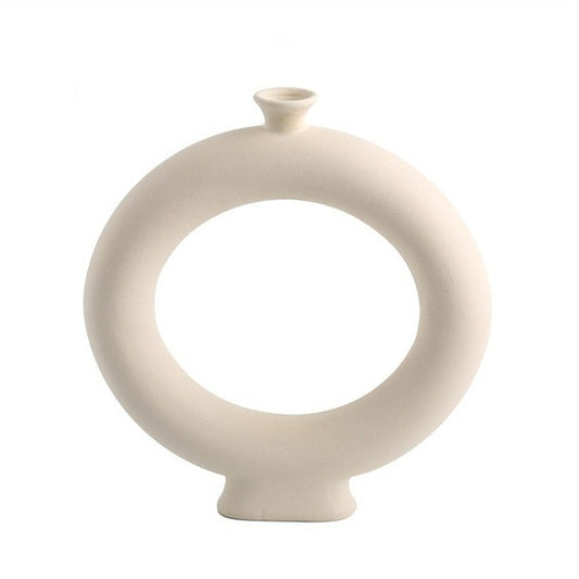 Minimalist Ceramic Vase in Large Donut