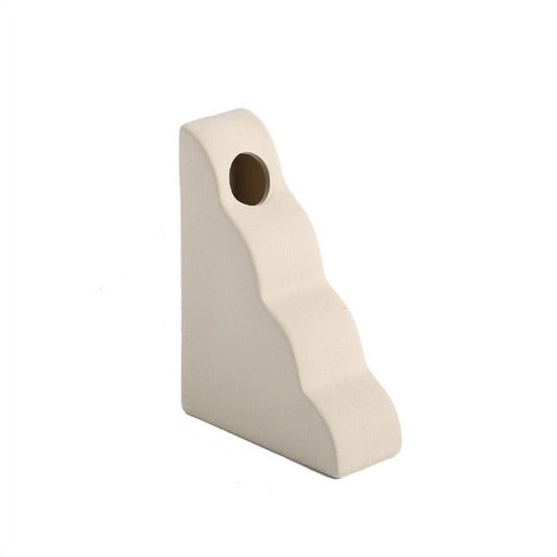 Minimalist Ceramic Vase in Abstract Wave