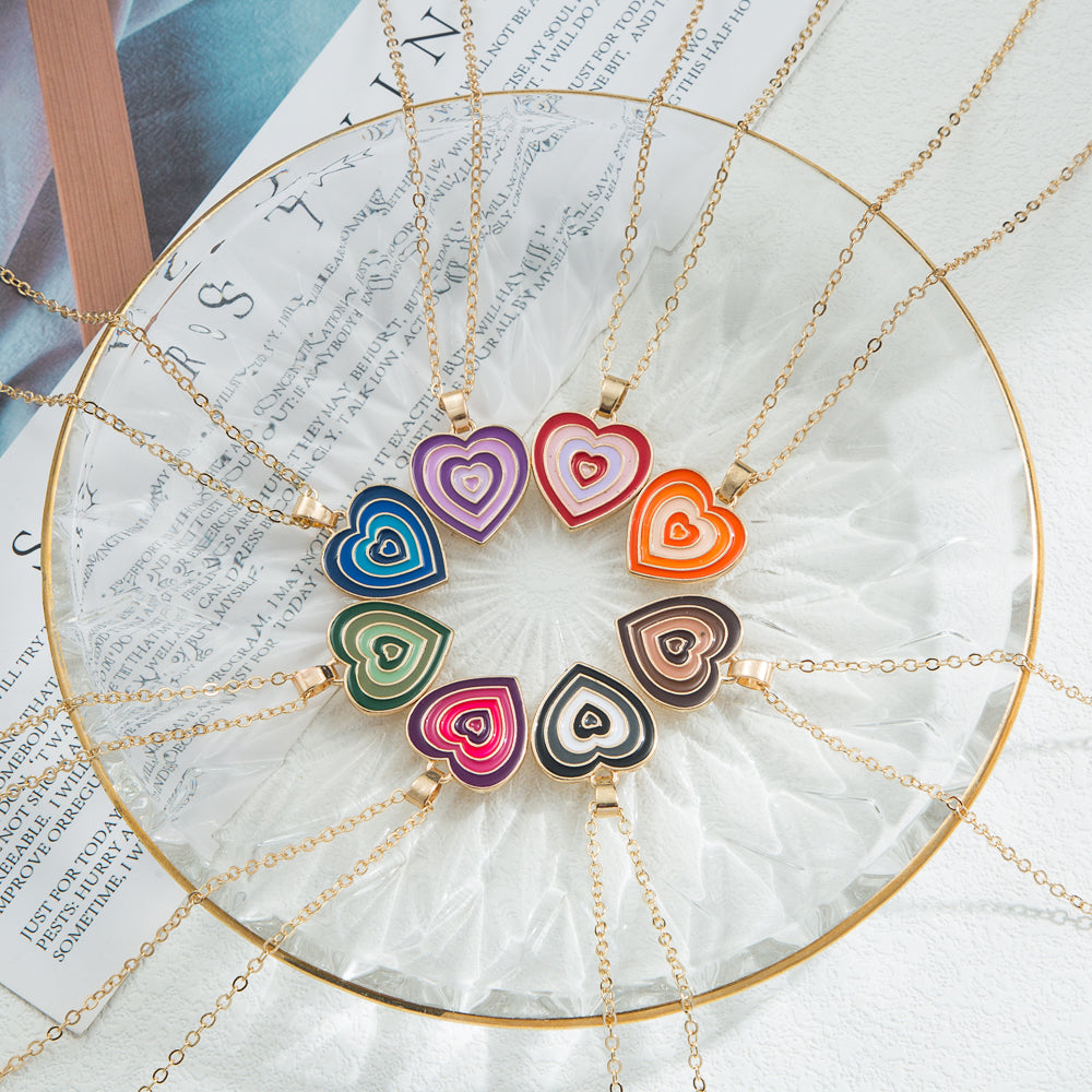 Heart Necklace in Peach