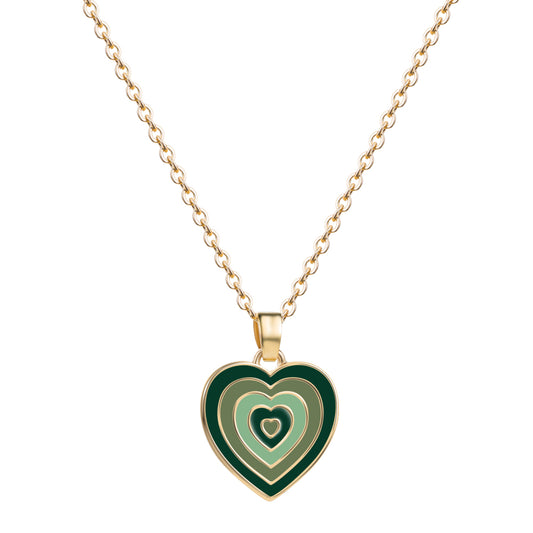Heart Necklace in Matcha Green