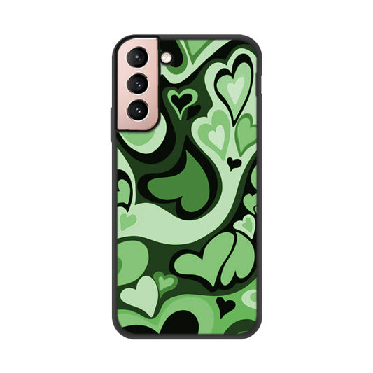 Samsung Case in Green Hearts