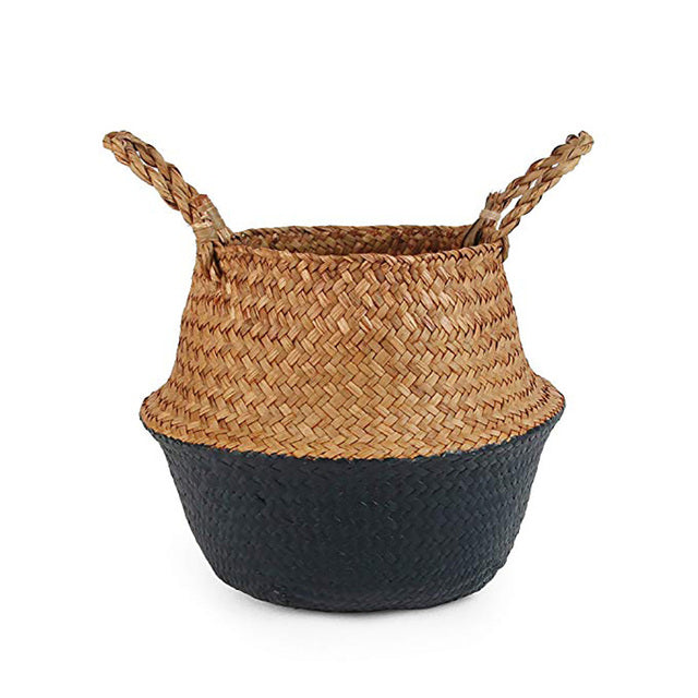 Wicker Storage Basket in Black