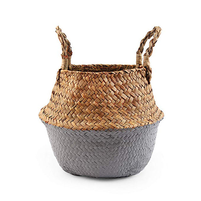 Wicker Storage Basket in Grey