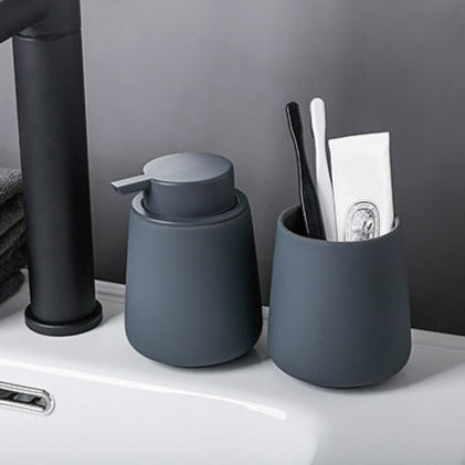 Ceramic Soap Dispenser in Grey