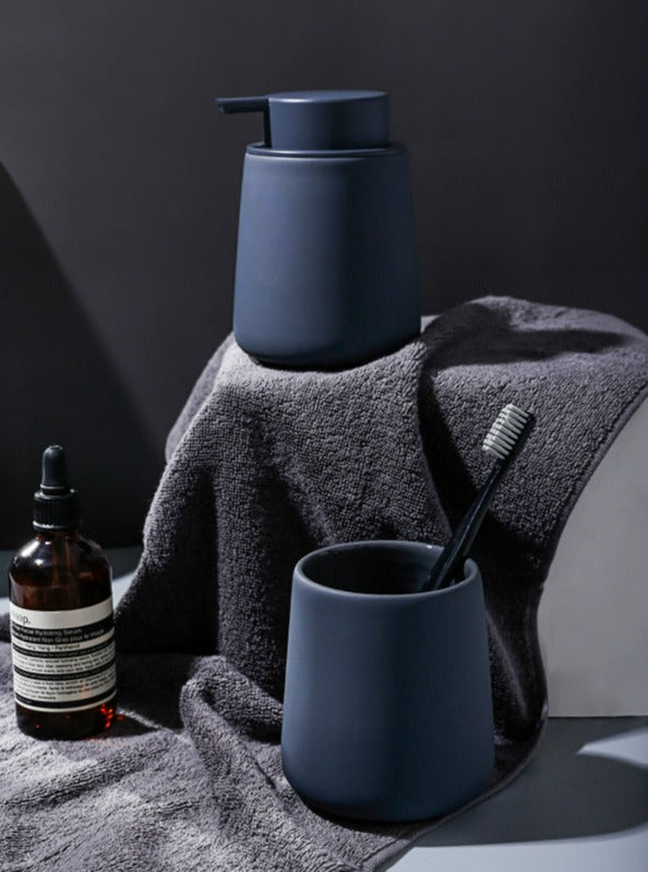 Ceramic Soap Dispenser in Navy