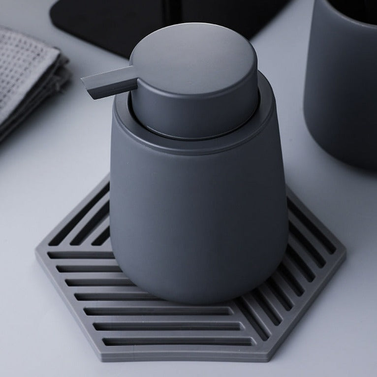Ceramic Soap Dispenser in Grey