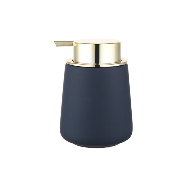 Ceramic Soap Dispenser in Navy / Gold