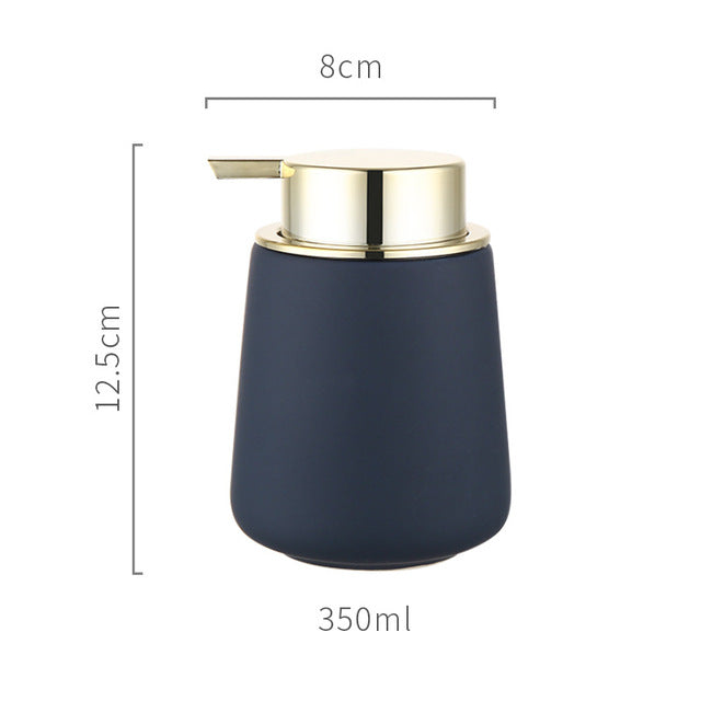 Ceramic Soap Dispenser in Navy / Gold