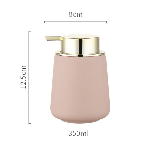 Ceramic Soap Dispenser in Pink / Gold