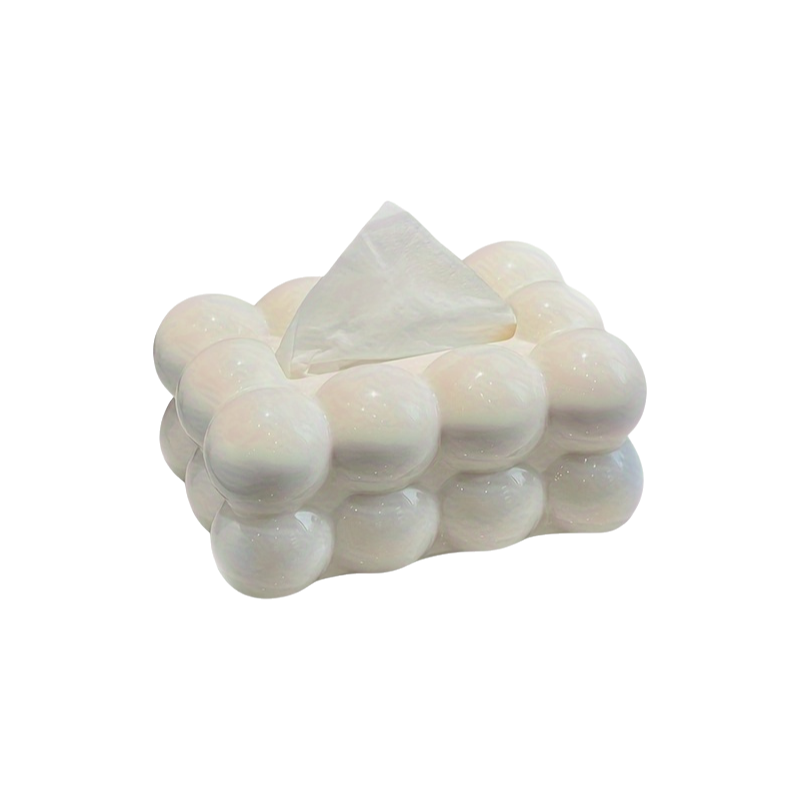 Cloud-Shaped Tissue Box Holder in White