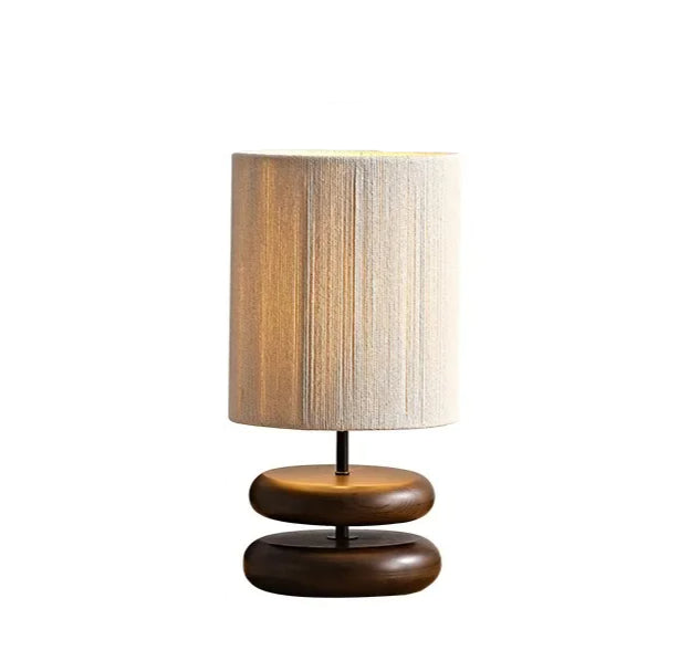 Japanese Style Retro Table Lamp in Dark Walnut