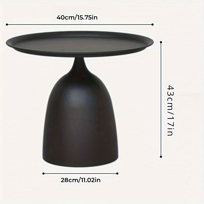 Modern Wrought Iron Side Table in Black