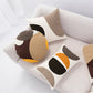 Neutral Abstract Block Handmade Pillow Cover in Chocolate & Beige