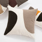 Neutral Abstract Block Handmade Pillow Cover in Chocolate & Beige