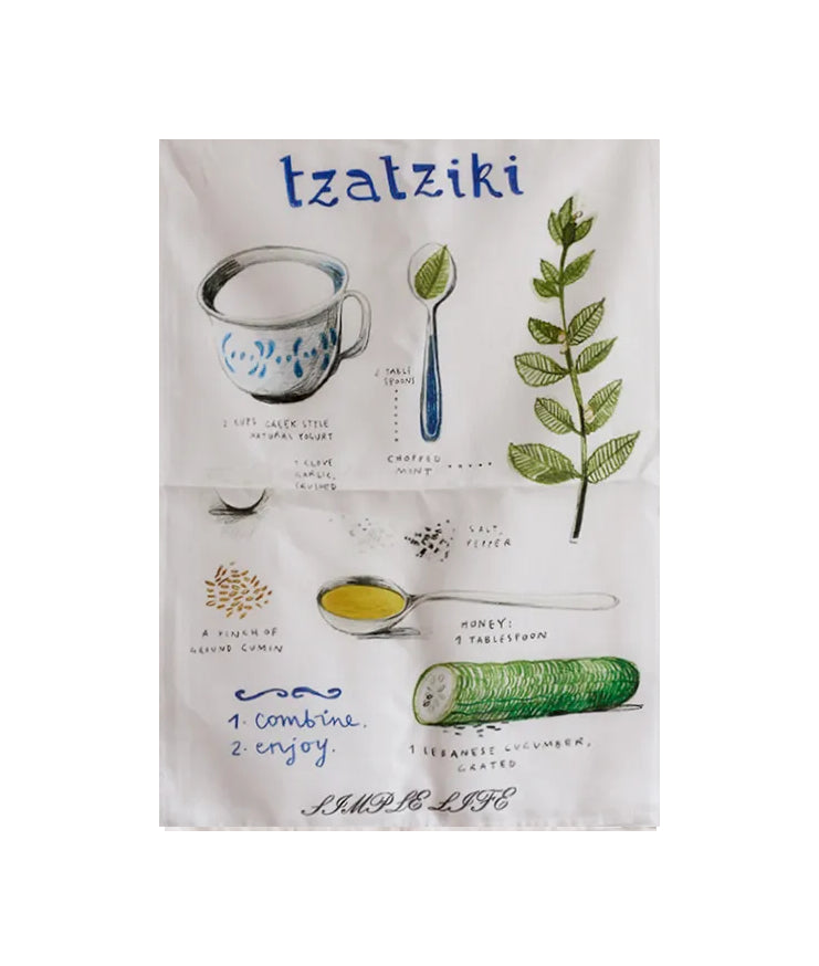 Tea Towel in Tzatziki