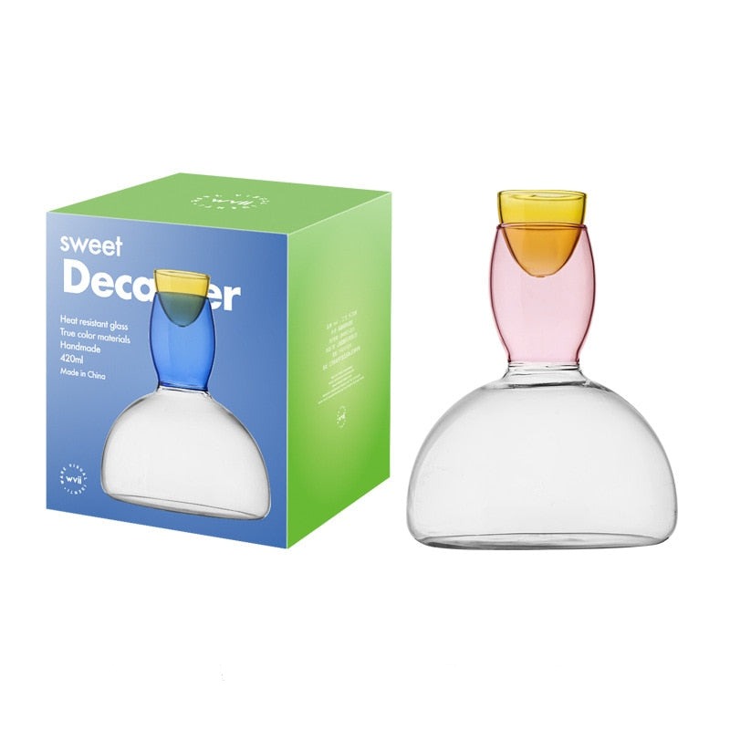 1500ml Colour Contrast Glass Decanter in Pink