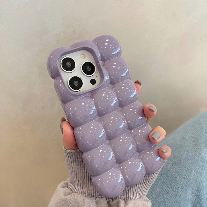 3D Bubble iPhone Case in Purple