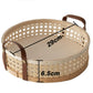 Large Hand-Woven Round Rattan Basket in Beige