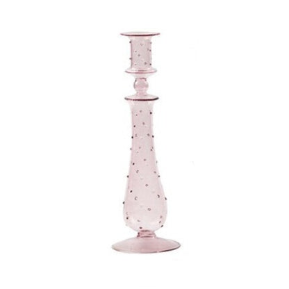 Glass Candle Holder in Pink