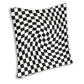 Geometric Check Twist Cushion Cover in Black