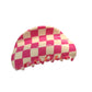 Checkerboard Hair Clip in Pink