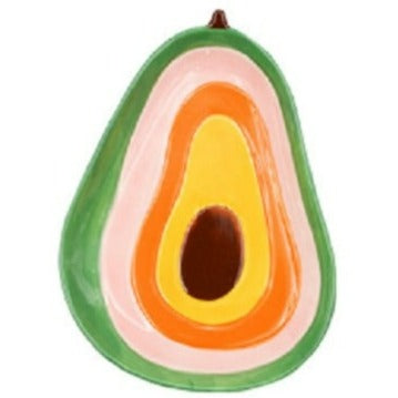 Fruit Shaped Ceramic Plate in Avocado