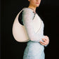 Crescent Shape Shoulder Bag in Cream