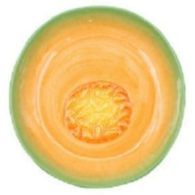 Fruit Shaped Ceramic Plate in Cantaloupe