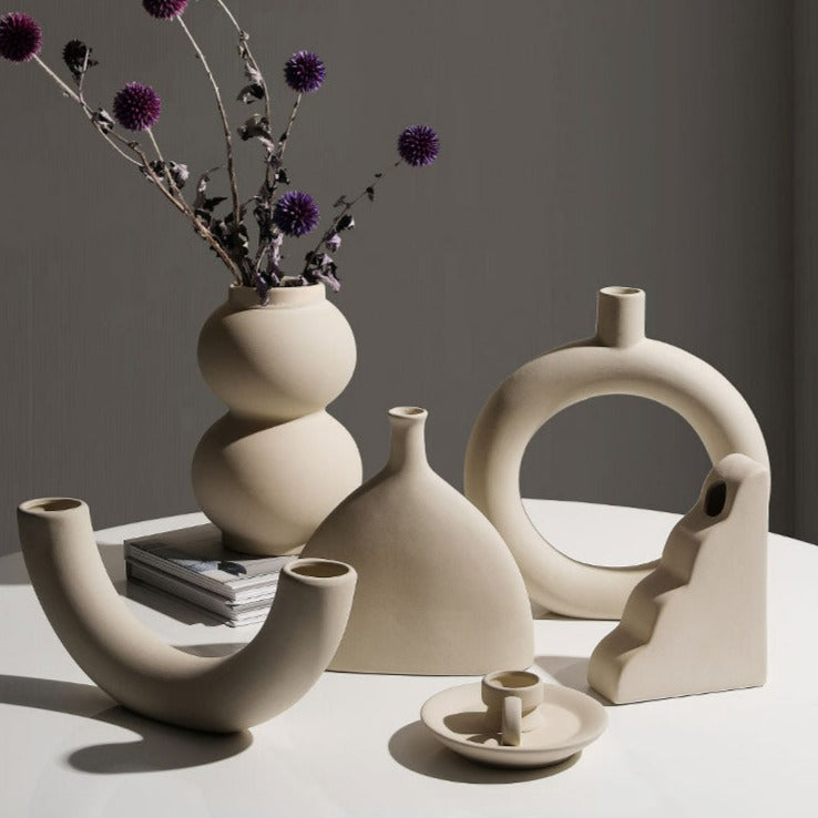 Minimalist Ceramic Vase in Beige