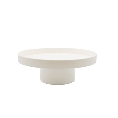 Large Round Stand Tray in White