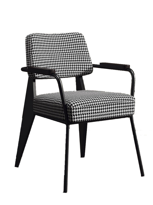 Office Chair in Black & White Checked