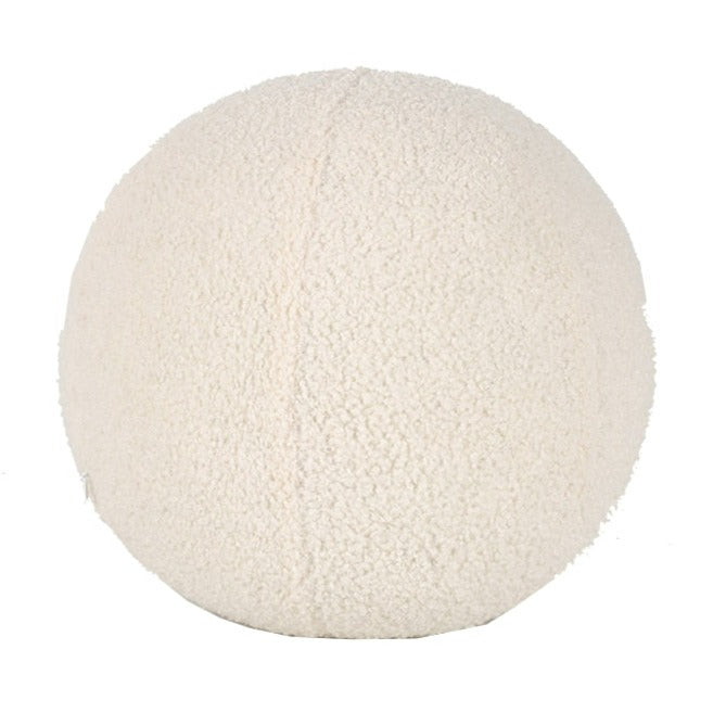 Ball Shaped Plush Cushion in Off White