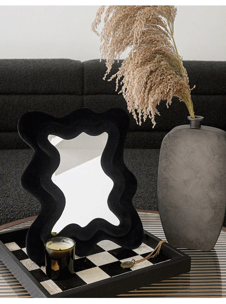 Small Squiggly Mirror in Black