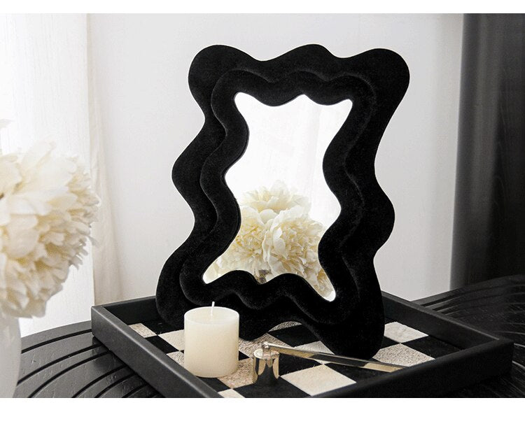 Small Squiggly Mirror in Black