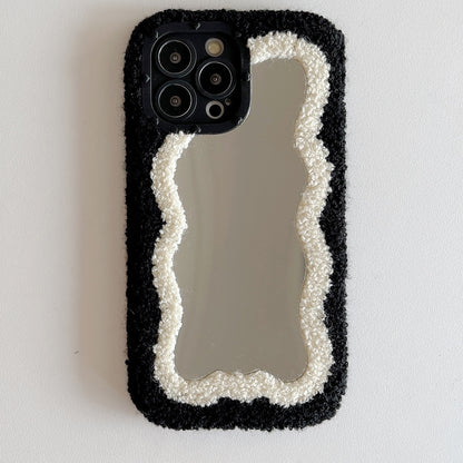 Fluffy Wavy Mirror iPhone Case in Black/White