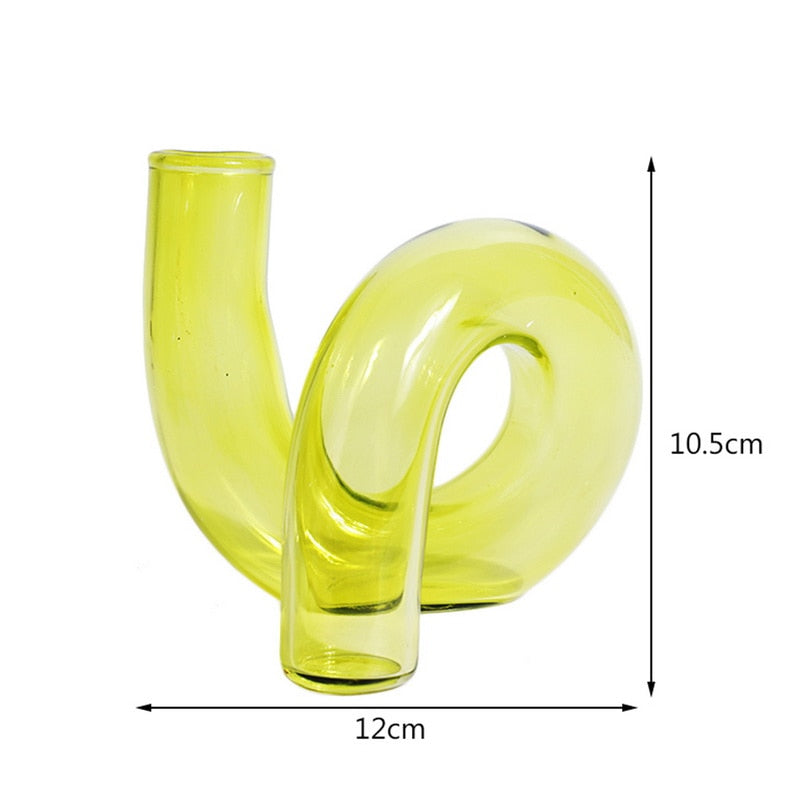 Twisted Glass Candle Holder in Yellow