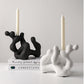 Modern Ornament Candle Holder in White