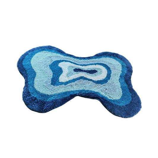 Irregular Abstract Tufted Rug in Blue