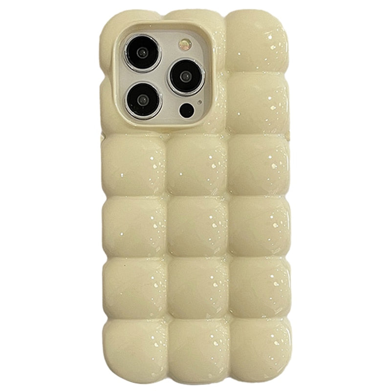 3D Bubble iPhone Case in Cream
