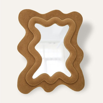 Small Squiggly Mirror in Caramel