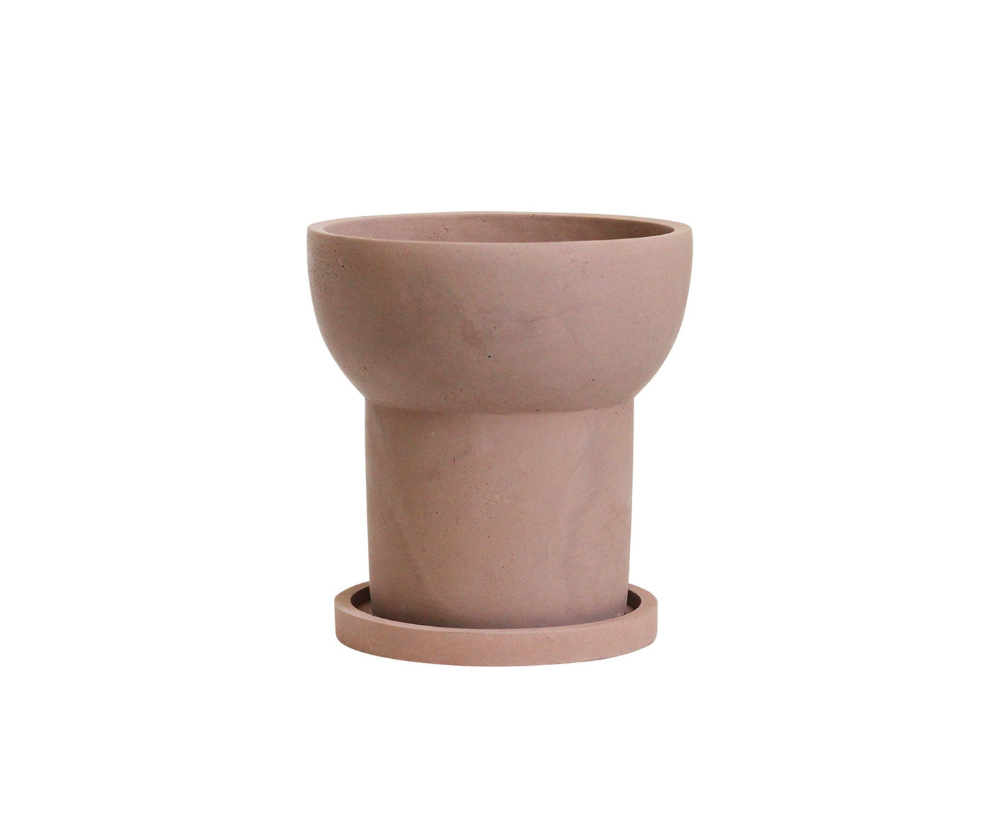 Cement Flower Pot with Tray